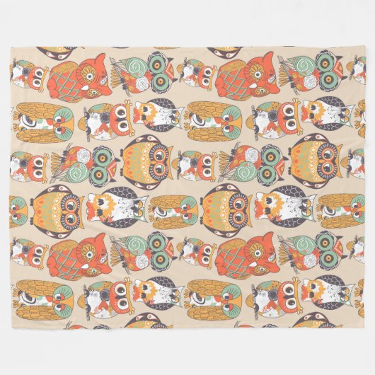 Uil Be Collectie fleece deken (Voorkant (Horizontaal))