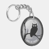 Uil be there Uil zwart en wit Sleutelhanger (Voorkant Links)