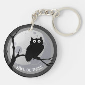Uil be there Uil zwart en wit Sleutelhanger (Achterkant)