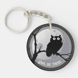 Uil be there Uil zwart en wit Sleutelhanger