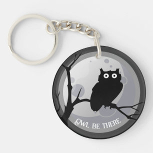 Uil be there Uil zwart en wit Sleutelhanger