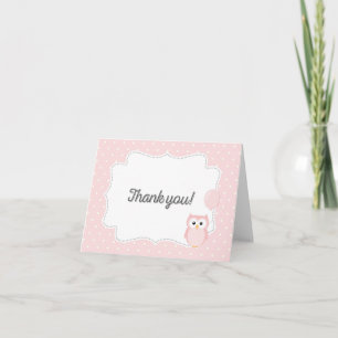 Uil Bedankt Card (roze)