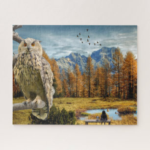 Uil Berg Schilderachtig Landschap Legpuzzel