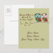 Uil bewegende post Kaart (Voorkant / Achterkant)