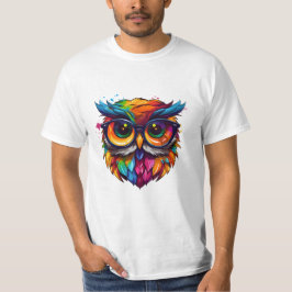 Uil Bibliothecaris: Graffiti Kleurrijke T-shirt Ar