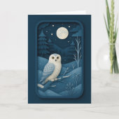 Uil bij maanlicht in besneeuwd bos kaart (Voorkant)