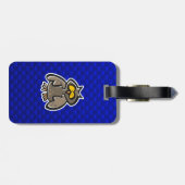 Uil; Blauw Bagagelabel (Achterkant horizontaal)