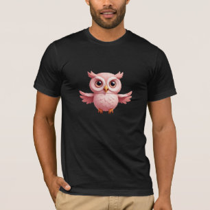 Uil blij speels plezier springen in het bos van de t-shirt