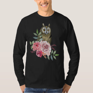 Uil Bloem Rozen Wijze Vogel Dier  Uil 1 T-shirt