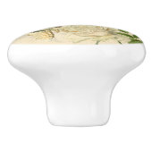  uil bloemenkeramische knop w / mooi roos (Zijkant)