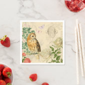 uil bloemenpapier servetten w / mooi roos (Insitu)