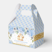 Uil Blue Floral Baby shower dank u Bedankdoosjes (Voorkant Zijde)