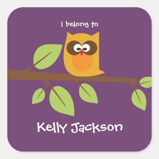 Uil Boek Label / Gift Label Sticker (Voorkant)