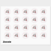 Uil Boho Landelijk Houten Bruiloftsfeest Ronde Sticker (Vel)