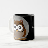 Uil boom tweekleurige koffiemok (Voorkant links)