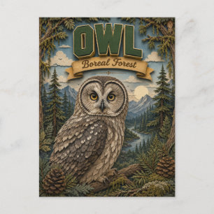 Uil Boreaal bos POPCUT Briefkaart