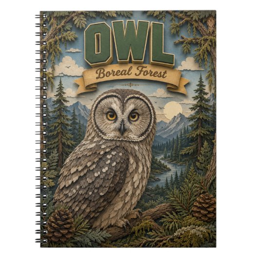 Uil boreaal bos POPCUT Notitieboek (Voorkant)