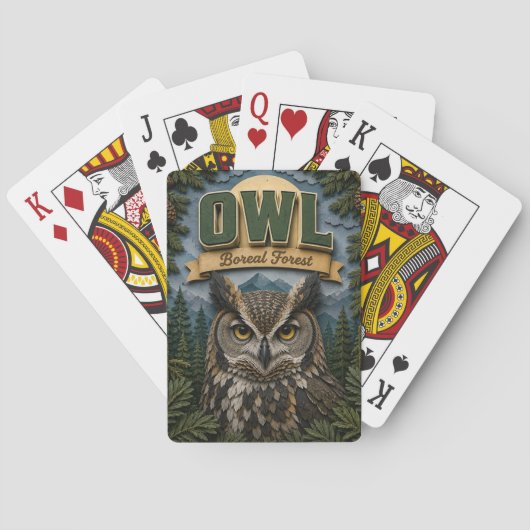 Uil Boreaal Bos POPCUT Pokerkaarten (Achterkant)