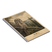 Uil Boreaal bos VINTAGE Notitieboek (Rechterzijde)