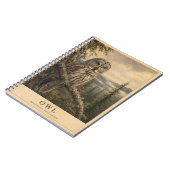 Uil Boreaal bos VINTAGE Notitieboek (Linkerzijde)