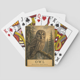 Uil Boreaal bos VINTAGE Pokerkaarten