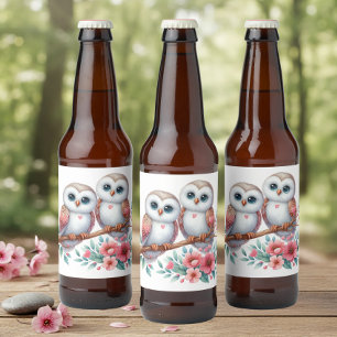 Uil Bosland Boho Landelijk Trouwen Bier Etiket