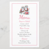 Uil Bosland Boho Landelijk Trouwmenu (Voorkant)