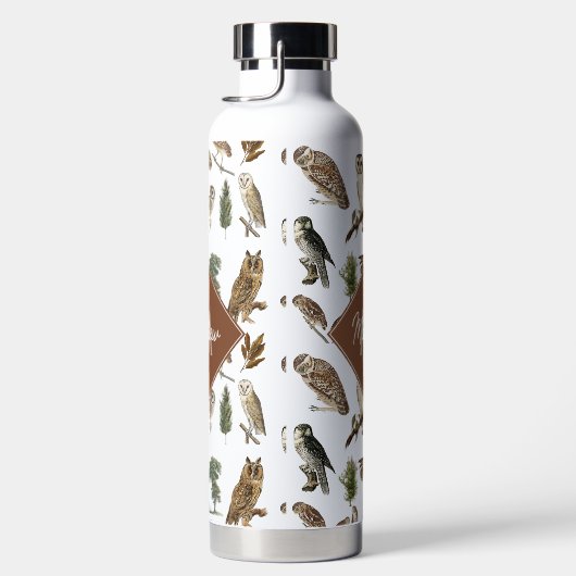  Uil Bospatroon Monogram Waterfles (Rechts)