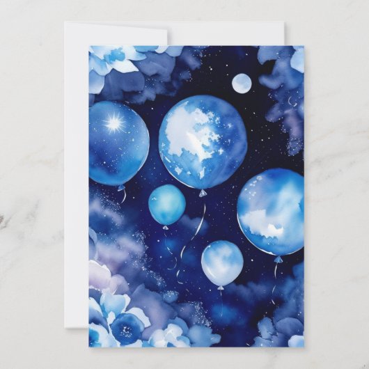 Uil Boy Baby shower Uitnodiging (Achterkant)