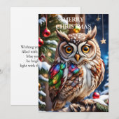 Uil brengt warmte en vreugde feestdagenkaart (Voorkant / Achterkant)