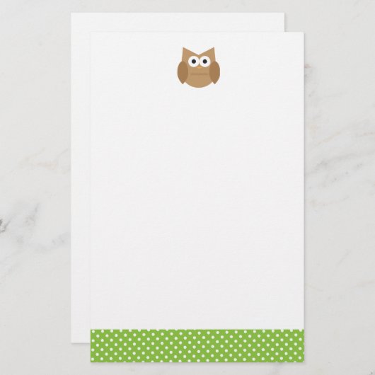 Uil Briefpapier (Voorkant / Achterkant)