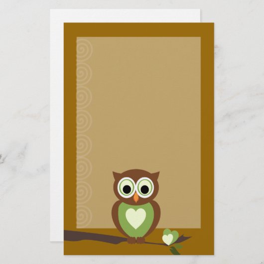 Uil Briefpapier (Voorkant / Achterkant)