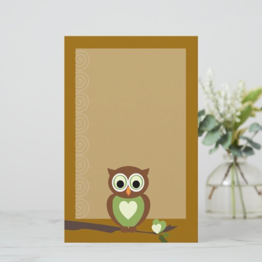 Uil Briefpapier (Staand voorkant)