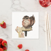 Uil Broers en Zussen Waterverf Portret Servetten (Insitu)