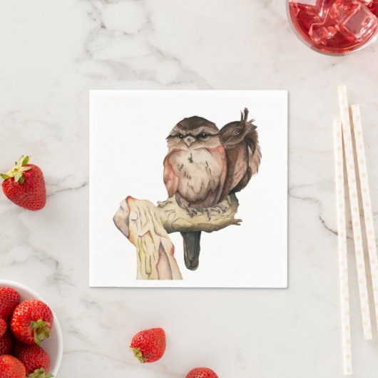 Uil Broers en Zussen Waterverf Portret Servetten (Insitu)