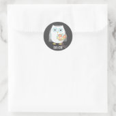 Uil bruid | Pas getrouwd Uil Vrouw | Aangepaste br Ronde Sticker (Tas)