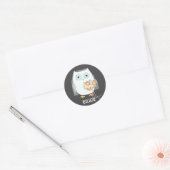 Uil bruid | Pas getrouwd Uil Vrouw | Aangepaste br Ronde Sticker (Envelop)