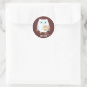 Uil bruid | Pas getrouwd Uil Vrouw | Aangepaste br Ronde Sticker (Tas)