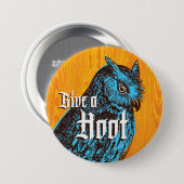 Uil Button Blauw Sinaasappel (Voorkant /achterkant)