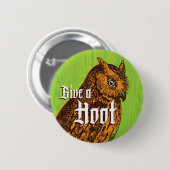 Uil Button Sinaasappel Groene Houtkorrel (Voorkant /achterkant)