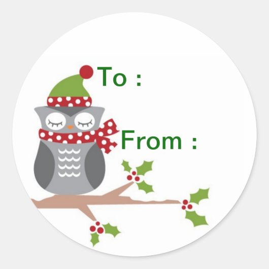 Uil cadeau label (Voorkant)