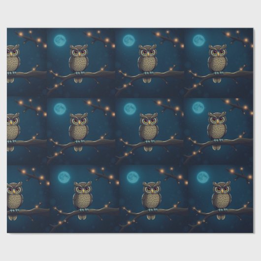 Uil cadeau rapping cadeaupapier (Vlak)