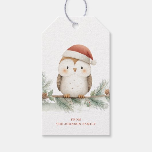Uil cadeaukaartjes cadeaulabel (Voorkant)