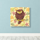 Uil Cartoon Canvas Afdruk (Insitu (Houten vloer))