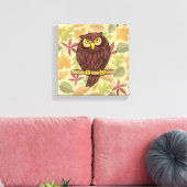 Uil Cartoon Canvas Afdruk (Insitu (Woonkamer))