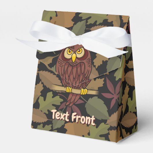 Uil Cartoon Favor Box Bedankdoosjes (Voorkant Zijde)