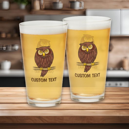Uil Cartoon Glas