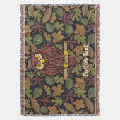 Uil Cartoon gooi deken (Voorkant Verticaal)