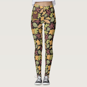 Uil Cartoon op donkere achtergrond Leggings