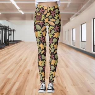 Uil Cartoon op donkere achtergrond Leggings